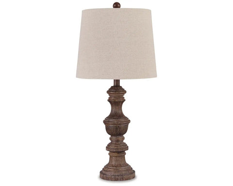 Magaly Cottage 27.65 Inch Table Lamps 2 Pack Brown Faux Wood With Drum Shade Cozy Traditional Reading Lights For Living Room And Bedroom Decor Perfect For Nightstands And Home Offices Warm Neutral Brown Finish