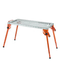 Solid Gear Foldable Welding Table 44 X 21 Inch Carbon Steel Workbench With Five Hundred Pound Load Capacity And Four Level Adjustable Height No Sweat Folding Design Rock Solid Assembly Station For Garage Build Crews in a stable, foldable design.