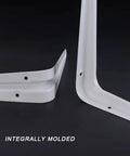 Heavy Duty L Shaped Shelf Brackets Set Of Four Built Like A Tank Rock Solid Metal Corner Supports For Wall Mounted Shelving, white brackets.