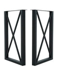 Industrial Triangle Table Legs 28 Inch Set Of 2 Cast Iron Welded Black Desks Nightstands Coffee Tables Diy Ready With Four Adjustable Pads Heavy Duty Wrought Iron Legs For Modern Farmhouse And Industrial Furniture shown upright