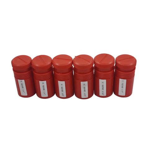 Six Pack Precision 5C Square Collet Set One Quarter To Three Quarters Inch in red cases
