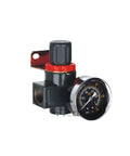 Air Regulator FRL Kit With Gauge 0.05 To 0.85 MPa, Inlet Sizes 1/4, 3/8, 1/2 Inch, BR2000 A Type PT1-4, close-up on gauge and inlet