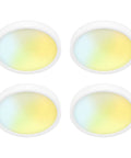 Four 5 Inch Field Selectable 5CCT LED Edgelit Slim Surface Mount Downlight For J-Box Round Mini Flat Panel Lights
