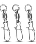 Beefed Up High Strength Fishing Swivels Set Stainless Steel Tackle Snaps Locking Connectors For Saltwater Lures, Heavy Duty Snap Swivels, 25 Count, 27 Lb Capacity, Corrosion Resistant Gear For Freshwater And Saltwater, stainless steel snap swivels