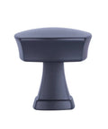 Flat Black Rounded Square Cabinet Knob Set No Brainer Install, 1.26 Inch Diameter, 1.29 Inch Projection, side view