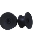 Rack Ready One Pair 1/4 Inch NAB Hub Adapters for Reel to Reel Tape Recorders, black rubber, sturdy design.