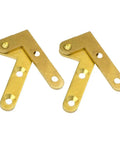 2 Pack Concealed Pivot Door Hinge Brass Gold For Cabinets And Doors, L Shaped Hidden Pivot Hinge on white background
