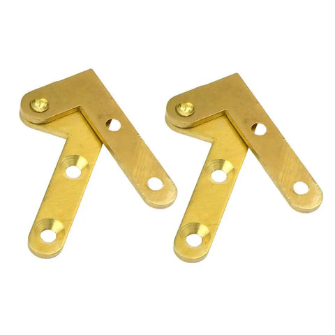 2 Pack Concealed Pivot Door Hinge Brass Gold For Cabinets And Doors, L Shaped Hidden Pivot Hinge on white background