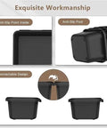 Six Size 80 Piece Tool Box Organizer Set Black Garage Storage Tray with anti-slip design and connectable feature.