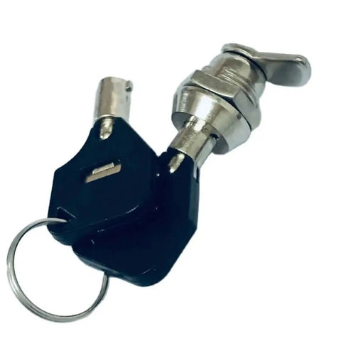 Tubular Cam Lock For Home Security Drawer Cabinet Mailbox Door With 2 Keys MS102 Nickel Plated Cylinder Lock close-up with keys