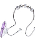 Purple Stainless Steel Shower Curtain Rings Set With Rust Resistant Double Hooks For Slick Glide And Easy Hanging Of Curtain And Liner