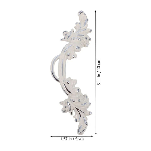Zinc Alloy Vintage Cupboard Door Handle And Drawer Pull Ring Set In Ivory White For Wardrobe And Kitchen Cabinets, 5.11 x 1.57 in