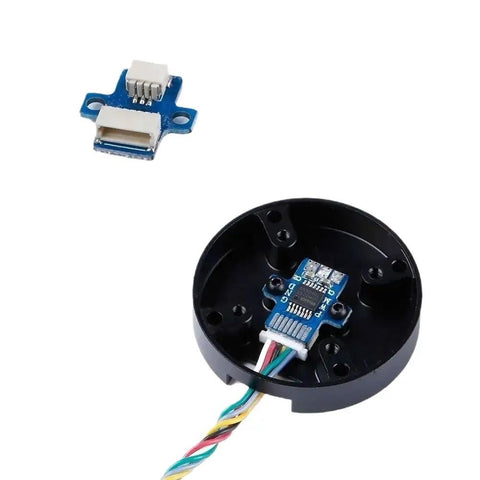 Interior view of GM3506 130T Hollow Shaft Brushless Drone Motor With AS5048A Encoder KV1100 showing wiring and encoder details.