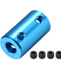 Beefy 1/4 Inch To 1/4 Inch Bore Rigid Shaft Coupler With Set Screw Aluminum Alloy 14mm OD 25mm Length Blue Ideal Shaft Connector