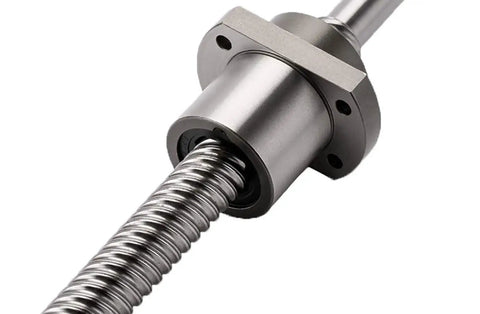 Heavy Duty Fifty MM Ball Screw Featuring High Lead Fifty MM Pitch And Solid Metal Deflector Nut For CNC Routers 1440 MM close-up view of ball screw assembly