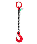 Heavy Duty Single Leg Lifting Chain Sling Forged From Grade Eight Zero Steel Blocks Rust And Unleashes Beast Mode Power For Three Ton Hauls with red hook and link.