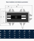 Heavy Duty Cross Slide Vise For Drill Press And CNC Milling Features A Hardcore Cast Iron Frame With Killer Grip and Slick Two Stage X Y Slide Action Ideal For Workbench Builds dimensions and installation slot parameters diagram.