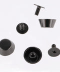 Top Tier Brass Purse Feet For Handbags And Totes - Screw Back Badass Bottom Guards with black hardware and screws.