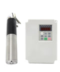 Top Shelf 2.2KW CNC Water Cooled Spindle paired with a control unit, designed for metal and wood routing applications.