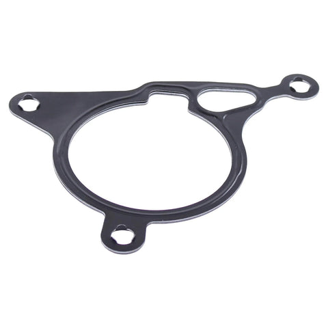 Front view: MOTOKU vacuum pump gasket, black rubber O-ring with three mounting tabs for VW/Audi kit