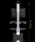 Legit Hella Adjustable Rolling Computer Cart, 15 To 32 Inches Tall, with cable management system and smooth rolling wheels.
