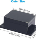 Rugged Abs Black IP67 Waterproof Junction Box With Pre Installed Gasket Mounting Ears And Cable Glands For Outdoor Diy Electronics Projects And Kick Butt Weather Shield Enclosure, size 4.5 x 3.5 x 2.2 inches.