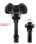 Top Lever Dropper Seatpost for Mountain Bikes, 410mm Long with 125mm Travel, view of underside showing 7mm saddle rail compatibility.