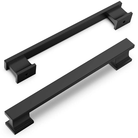 Easy Install Matte Black Cabinet Handles 2 Pack 5 Inch Center To Center Drawer Pulls, zinc alloy material, side view