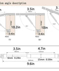 Installation angle diagram for Gas Strut Cabinet Lid Support Kit For Soft Close Cabinet Doors 150N 33lb 15kg 2 Pack