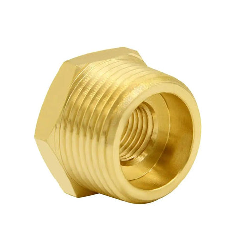 Solid Brass Reducer Hex Bushing Three Quarter NPT Male To One Eighth NPT Female Pipe Fitting Adapter For Plumbing Air Hydraulic And Gas