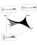 Diagram showing installation of 316 Marine Stainless Steel Shade Sail Hardware Kit, 6 Inch Grommets And Connectors For Rectangle Shade