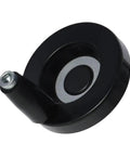 Heavy Duty 63mm Hand Wheel Revolving Crank Handle With 8mm Bore For Milling Machine Manual Feed Control Smooth Spin Adjustment Tool in black.