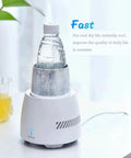 Lightning Quick Electric Cup Cooler Packing Semiconductor Cooling And Smart Touch Interface That Slaps Cans On The Base And Drops Drinks To Freezing In Minutes For Dead Nuts Cold Beer And Sodas with bottle.