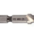 HSS M8x1.25 drill tap bit, 3-in-1 drilling/tapping/chamfering tool for soft metals, Amazon brand