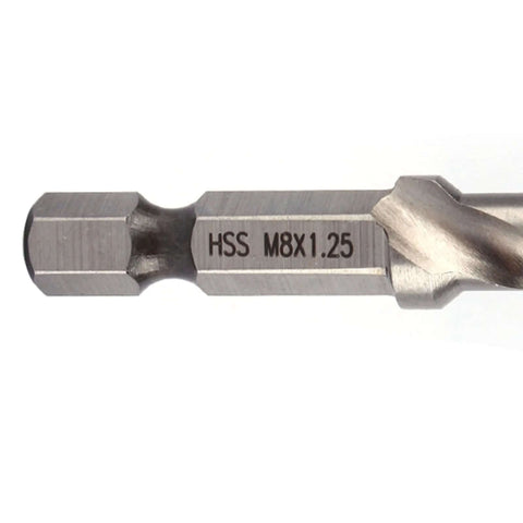 HSS M8x1.25 drill tap bit, 3-in-1 drilling/tapping/chamfering tool for soft metals, Amazon brand