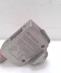 Dope CMOS Laser Sensor With M18 Mount And M12 4 Pin Connector NPN PNP Outputs LR ZH490C B Industrial Photoelectric Sensor For Precise Positioning Compact Durable Unit With Easy Mounting, gray metal body