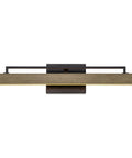 Modern Farmhouse Integrated LED Vanity Light Bar, 24W 3000K Warm White Glow, 25-Inch Hand-Painted Wood Grain Metal Linear Sconce With Smoked Birch And Black Finish, Bright Bath Vanity Lighting For A Fresh On-Trend Look