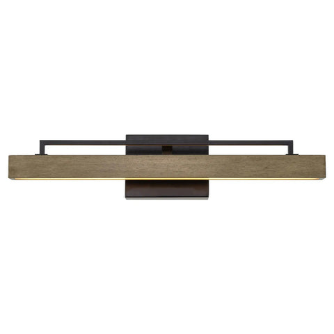 Modern Farmhouse Integrated LED Vanity Light Bar, 24W 3000K Warm White Glow, 25-Inch Hand-Painted Wood Grain Metal Linear Sconce With Smoked Birch And Black Finish, Bright Bath Vanity Lighting For A Fresh On-Trend Look