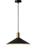 Dope Farmhouse Matte Black Barn Pendant Light With Brass Accents One Light Dome Pendant For Kitchen Island And Dining Room Industrial Cone Hanging Light Mid Century Style Fixture, featuring a 13.8in shade and 9in height
