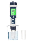 Straight Up Precise Digital Pool Water Tester And Salt Salinity Checker in a glass with water measurement display.