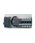 Dual Power Supply Mains Transfer Switch 100 Amp Auto Transfer Switch for Backup Power Systems, 100A Capacity, Reliable Power Source Selector For Critical Equipment, Beefy Heavy Duty Build Compatible With Residential And Industrial Setups, front view