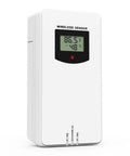 Hassle Free Wireless Remote Sensor Delivers Dead On Indoor Outdoor Temperature And Humidity Readings For Your Weather Station in white with a digital display.