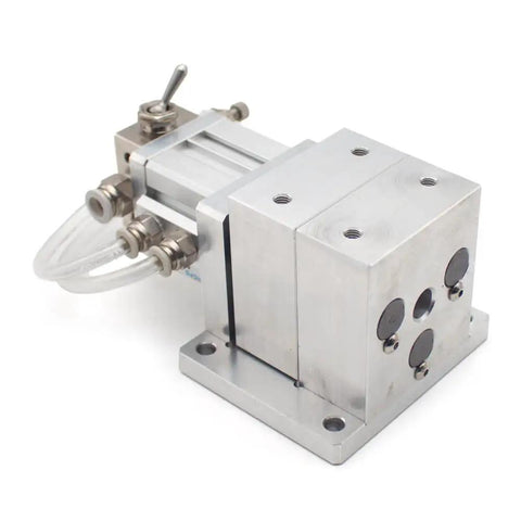 Pneumatic Milling Vise Heavy Duty Bench Clamp For Milling And Drilling Machines, Lightweight Aluminum Alloy Build, 3mm Stroke For Fast Precise Workpiece Positioning, Stable Clamping Force For Reliable Workholding, aluminum pneumatic vise with hose connections