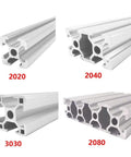 2040 Aluminum Profile Linear Guide Anodized Extrusion 2040 Aluminum Profile For CNC 3D Printing Engraving Machines Accessories 400 Mm Length Precision Fit For Automation Projects And DIY Builders, 2040 profile shown with 2020 3030 2080 sizes