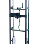Front view of Harper Trucks 6781 appliance hand truck in dark green with wheels and strap