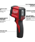 10 To 1 Infrared Temperature Gun With Easy One Hand Operation Durable Construction Quick Temperature Readings For HVAC Plumbing And Electrical Work Handheld Red Tool For Accurate Surface And Appliance Temps