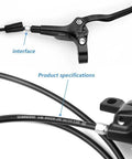 JKSPORTS OEM BR MT200 hydraulic disc brake set, front 800mm and rear 1450mm hoses, black lever with Shimano hose.