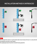 Installation guide for Outdoor Dusk To Dawn Photocell Light Sensor Switch with Auto On Off, correct and incorrect placements shown.