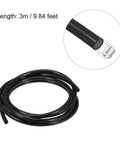 Black coiled PU Air Tubing Hose 10mm OD 6.5mm ID 3 Meter Length for air compressor, flexible pneumatic tube for DIY and workshop use
