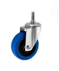 5 Inch 304 Stainless Steel Casters Featuring Medium Blue TPR Universal Roller Wheels For A Smooth As Butter Silent Ride That Delivers Hella Tough As Nails Heavy Duty Performance For Your Next Furniture Upgrade.